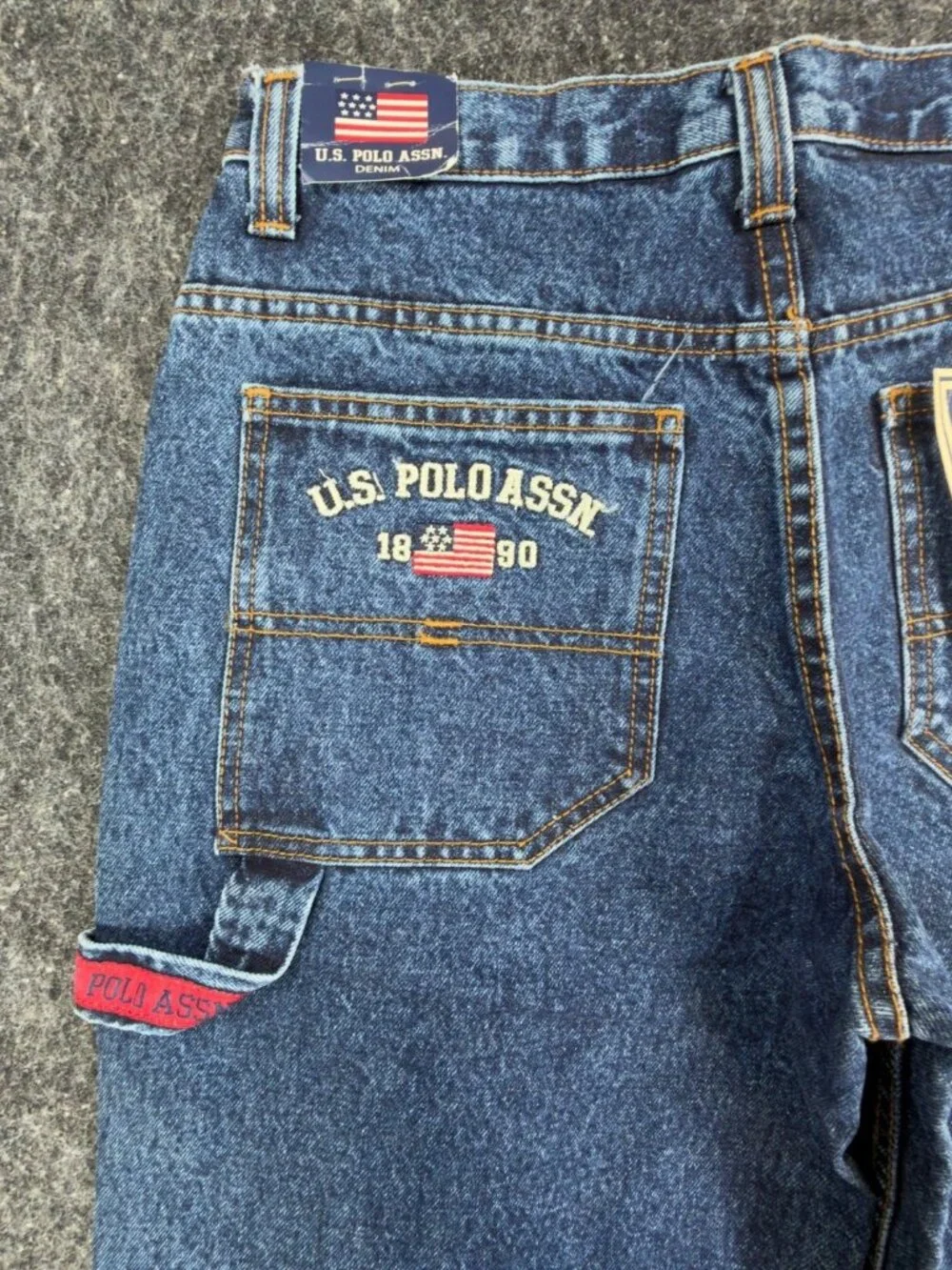 U.S. Polo Assn Carpenter Jeans Boys 16 Blue Cotton Easy Fit Regular Leg NWT